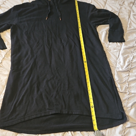Black Hooded Sweatshirt Dress - Picture 2 of 7